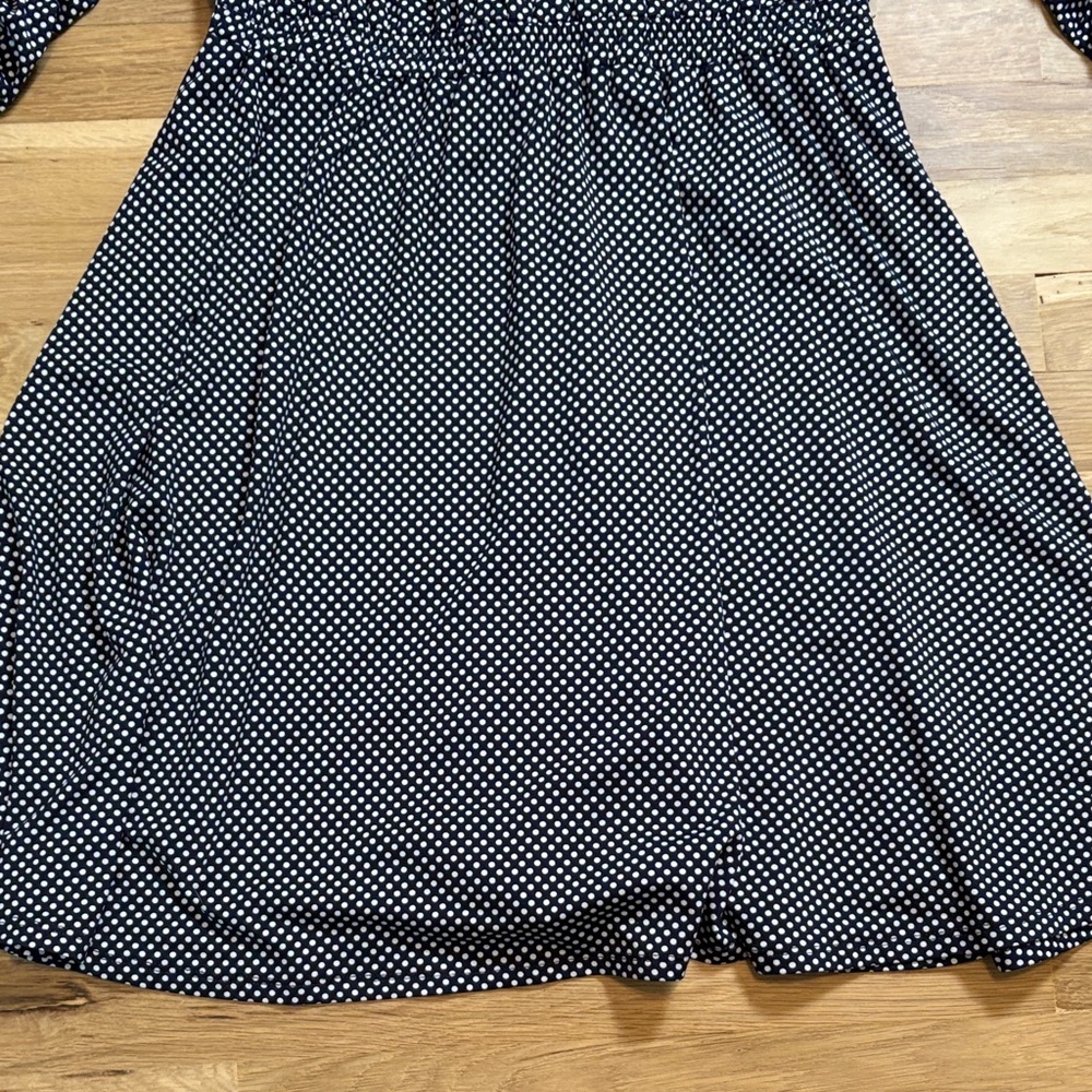 Indigo Rose Navy Polka Dot Midi Shirt Dress with Brown Belt Women’s L - Picture 16 of 16
